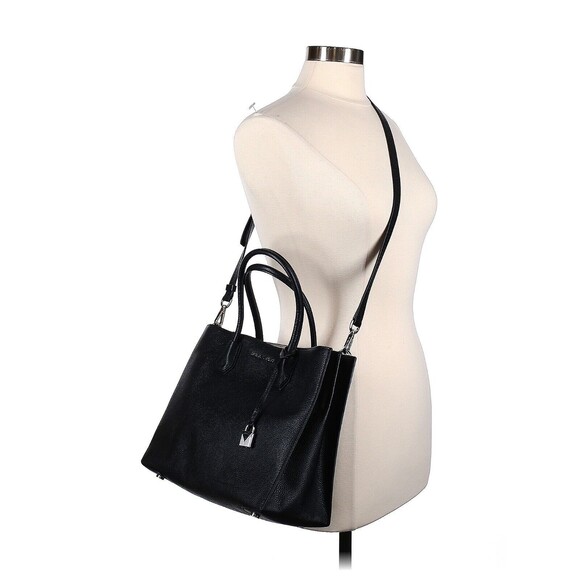 MICHAEL KORS STUDIO Mercer Black Leather Large Convertible Tote Bag - Picture 2 of 12